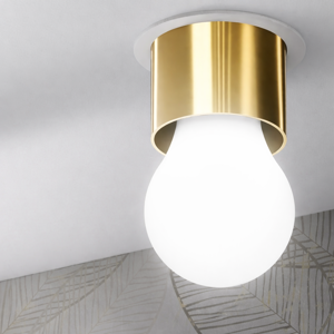 Faretto e27 ottone da incasso sporgente a soffitto birba linea light