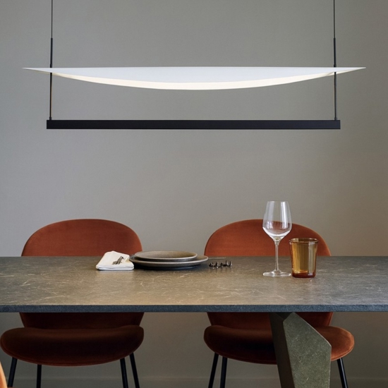 Lampadario led 81w 3000k nero bianco moderno per tavolo sala da pranzo