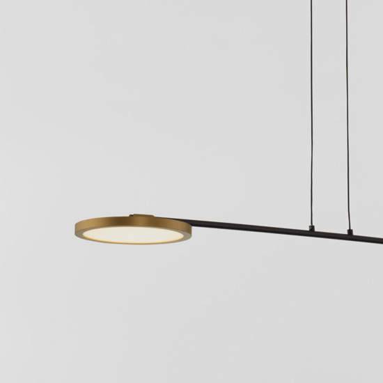 Lampadario moderno per tavolo da pranzo nero oro led 3000k luci orientabili