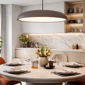 Lampadario disco 60cm marrone led 44w 3000k per tavolo sala da pranzo