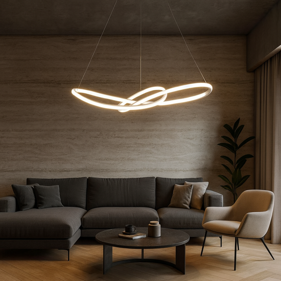 Lampadario moderno bianco led 3000k design