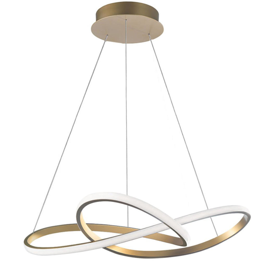 Lampadario moderno per tavolo da pranzo led 3000k oro spazzolato