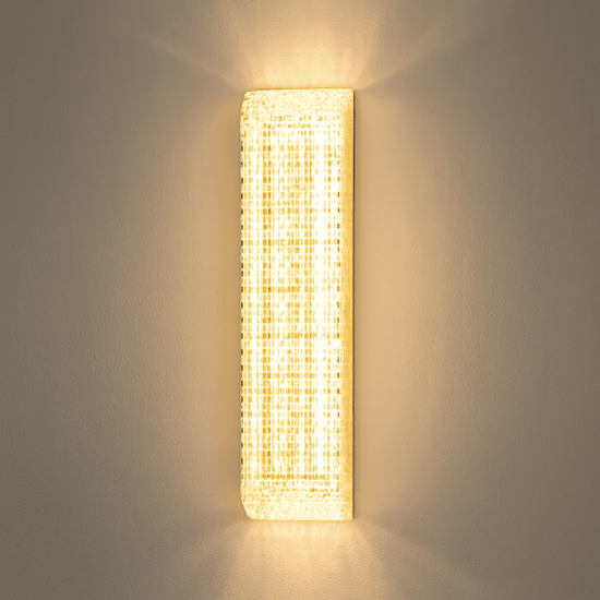 Applique oro da parete contemporanea led 10w 3000k effetto cristallo