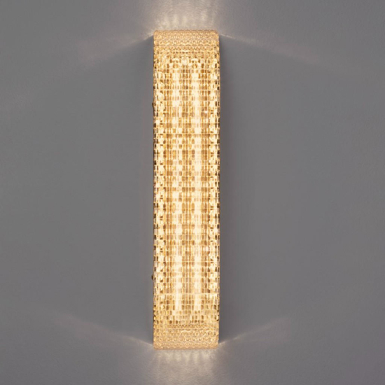 Applique oro da parete contemporanea led 10w 3000k effetto cristallo