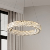 Lampadario camera matrimoniale cerchio anello di cristallo contemporaneo led 46w 3500k
