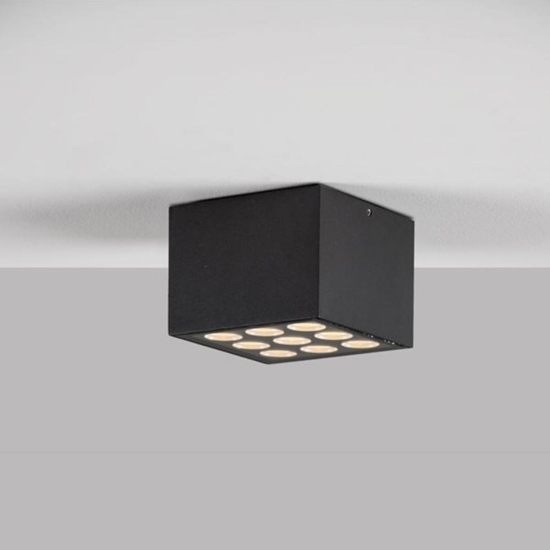 Plafoniera per esterno cubo antracite led 17w 3000k