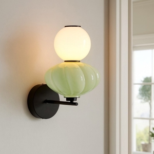 Applique da parete ceramica verde vetro led 3000k