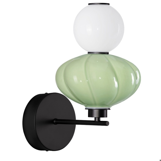 Applique da parete ceramica verde vetro led 3000k