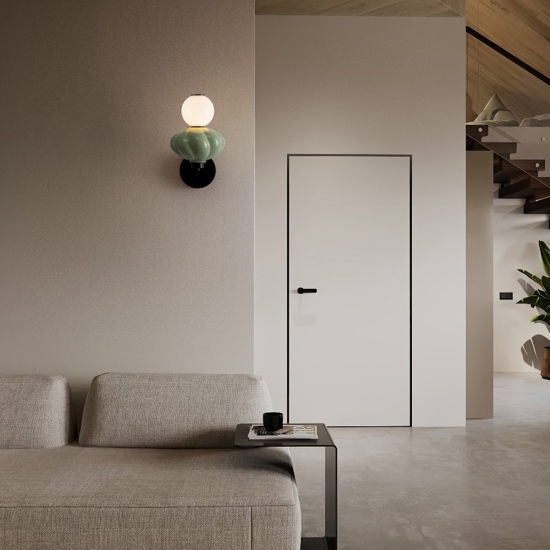 Applique da parete ceramica verde vetro led 3000k