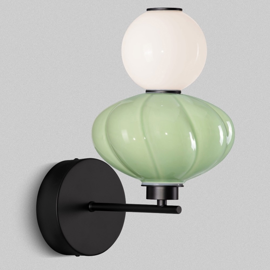 Applique da parete ceramica verde vetro led 3000k