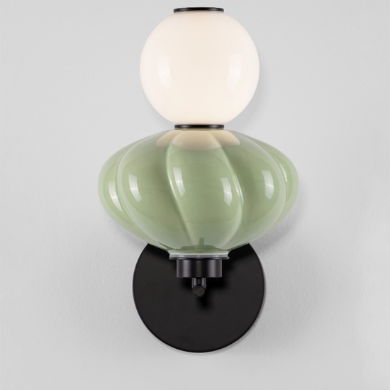 Applique da parete ceramica verde vetro led 3000k
