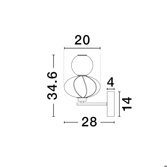 Applique da parete ceramica verde vetro led 3000k