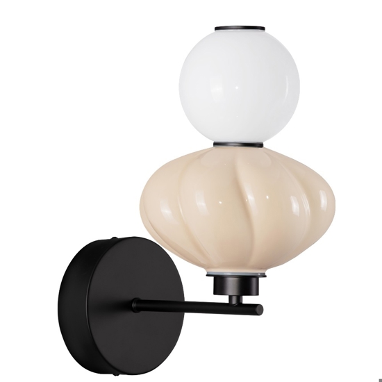 Applique da parete moderna ceramica beige vetro led 3000k