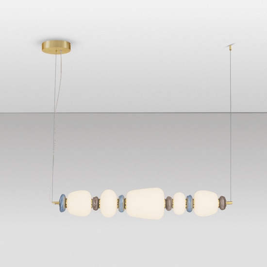 Lampadario per tavolo da cucina moderna vetro porcellana led 3000k
