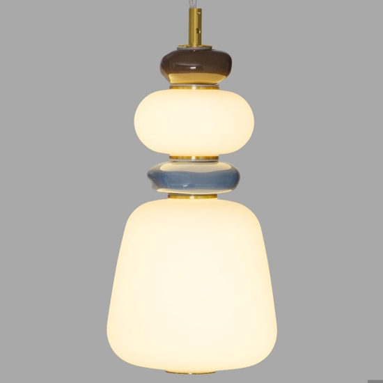 Lampada a sospensione per cucina moderna led 3000k vetro porcellana