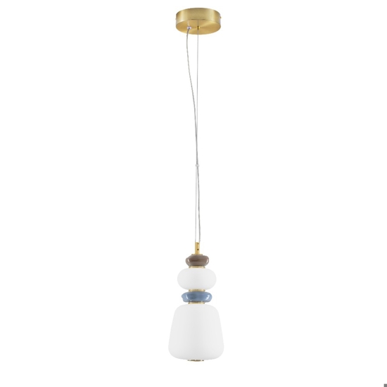 Lampada a sospensione per cucina moderna led 3000k vetro porcellana