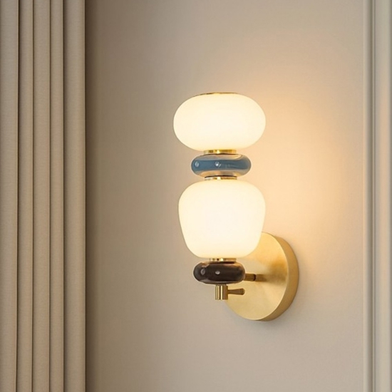 Applique da parete moderno in vetro e porcellana led 3000k
