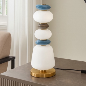 Lampada da tavolo design moderna vetro porcellana led 3000k