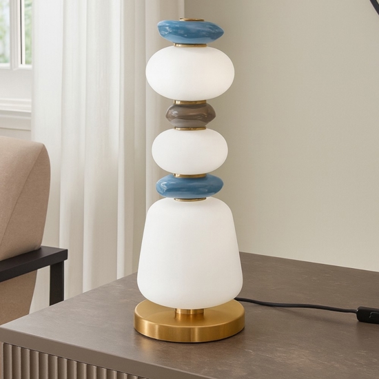 Lampada da tavolo design moderna vetro porcellana led 3000k