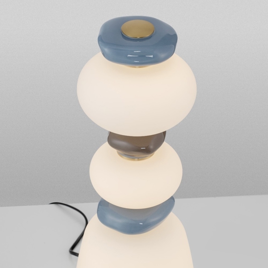 Lampada da tavolo design moderna vetro porcellana led 3000k