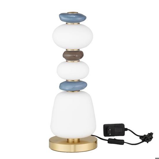 Lampada da tavolo design moderna vetro porcellana led 3000k