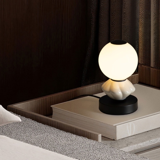 Abat-jour per camera da letto grigio chiaro vegtro ceramica