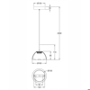 Lampadario per bagno a sospensione led vetro cognac fabas luce lucille 4000k