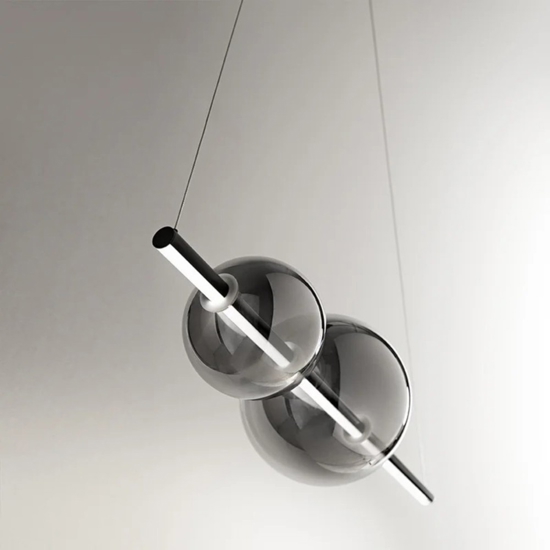 Lampadario moderno ondaluce so fufi nero led 4000k