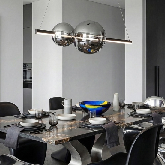 Lampadario moderno ondaluce so fufi nero led 4000k