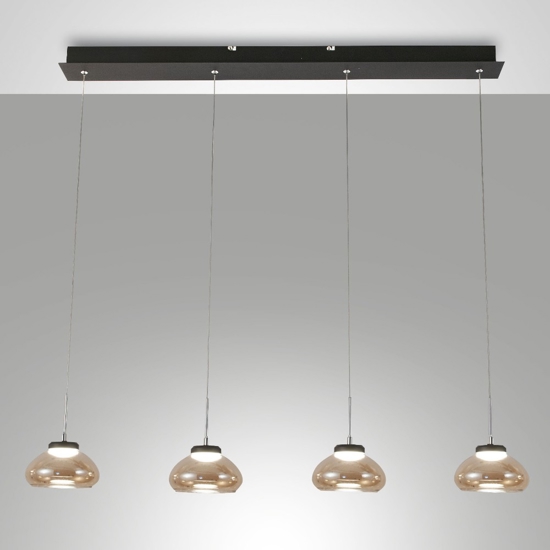 Lampadario vetri ambra pendenti per soggiorno moderno fabas luce arabella