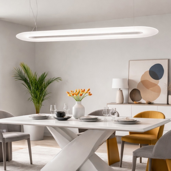 Optiline stilnovo lampadario moderno bianco led 47w dimmerabile