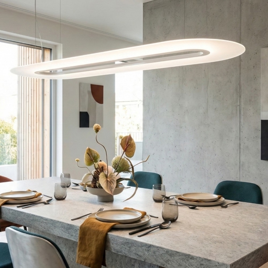 Optiline stilnovo lampadario moderno bianco led 47w dimmerabile