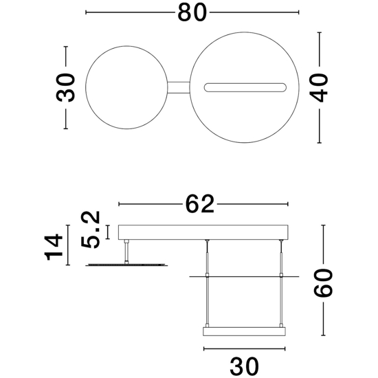 Lampadario nero design led 35w 3000k per soggiorno moderno
