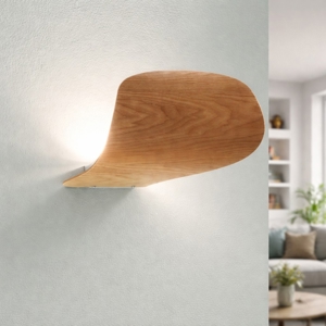 Applique di legno frassino pevero fabas luce moderna led 18w 3000k