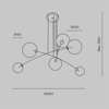 Maytoni lampadario moderno ottone sei sfere vetro trasparente