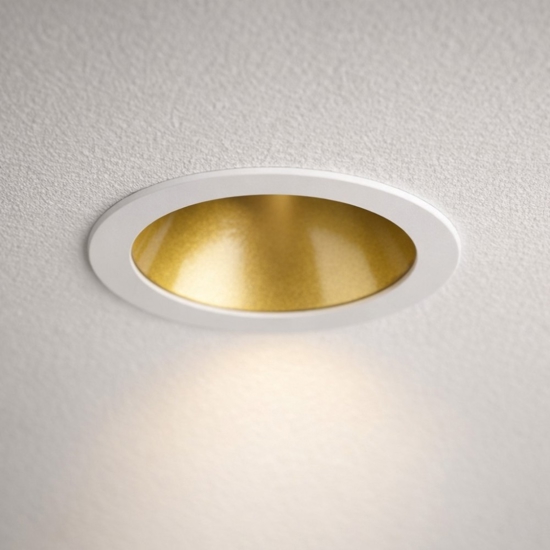 Virus ideal lux faretto led da incasso rotondo 3w 3000k bianco oro
