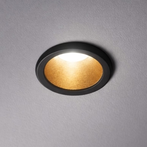 Virus ideal lux faretto da incasso led 3w 3000k nero oro