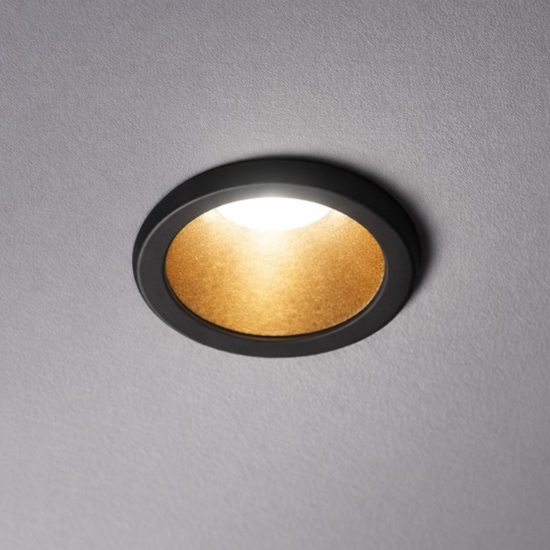 Virus ideal lux faretto da incasso led 3w 3000k nero oro