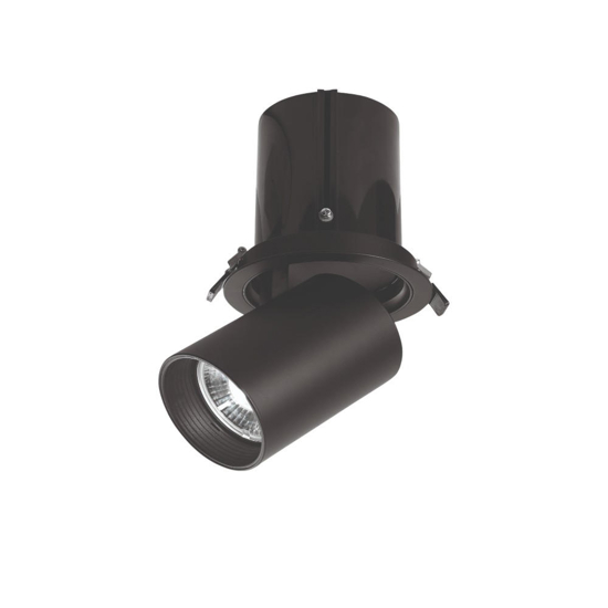 Faretto da incasso estraibile led 15w 3000k nero per cartongesso
