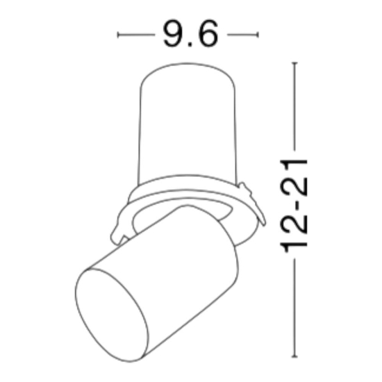 Faretto da incasso estraibile led 15w 3000k nero per cartongesso