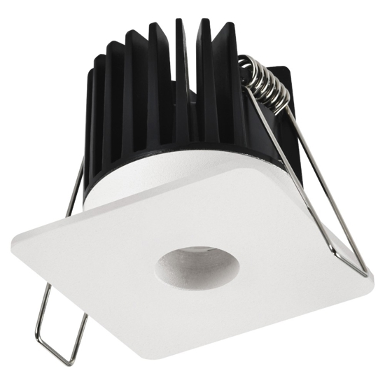 Faretto quadrato bianco incasso led 8w 3000k per cartongesso