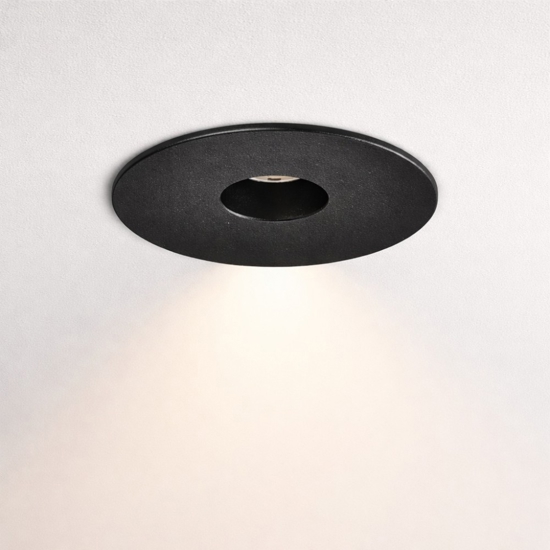 Faretto tondo nero led da incasso 8w 3000k per cartongesso