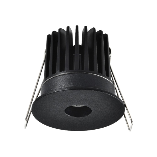 Faretto tondo nero led da incasso 8w 3000k per cartongesso