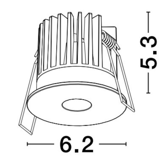 Faretto tondo nero led da incasso 8w 3000k per cartongesso