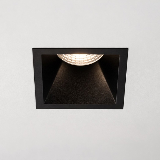 Faretto led 7w 3000k quadrato nero da incasso a soffitto