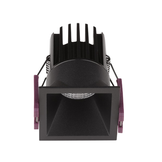 Faretto led 7w 3000k quadrato nero da incasso a soffitto
