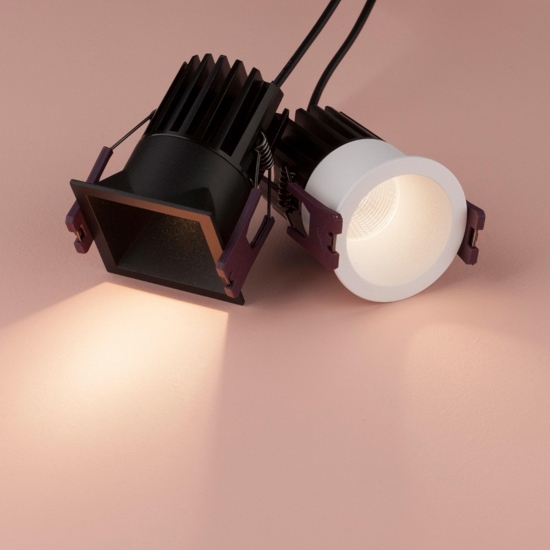 Faretto led 7w 3000k quadrato nero da incasso a soffitto