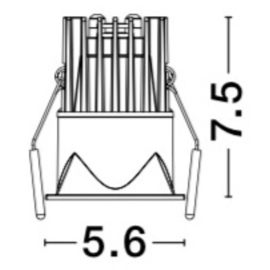 Faretto led 7w 3000k quadrato nero da incasso a soffitto