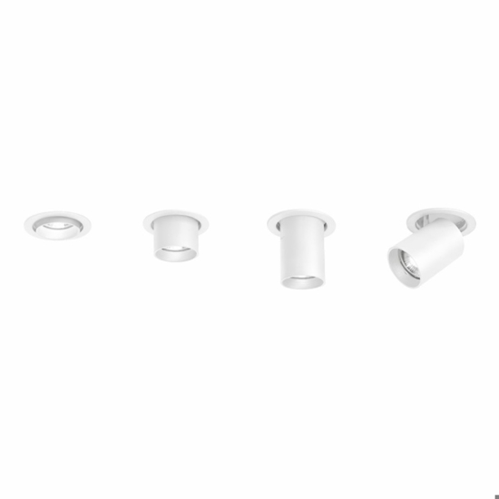 Faretto da incasso led 15w 3000k cilindro bianco orientabile