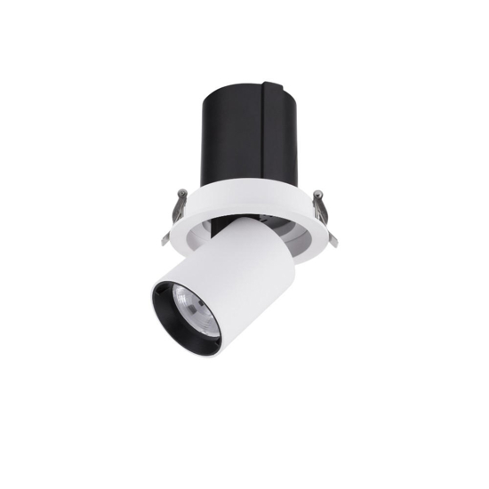 Faretto da incasso led 15w 3000k cilindro bianco orientabile